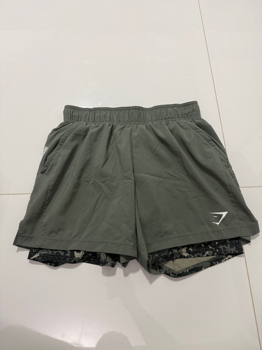 Gymshark Green Two-Layer Training Shorts